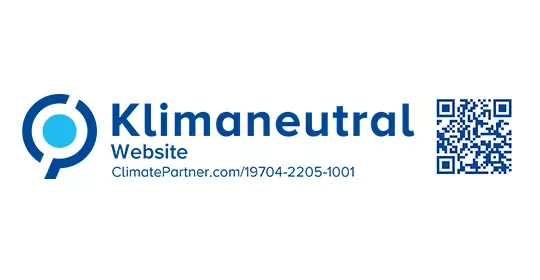 Bild mit Logo von ClimatePartner zum Beitrag Klimaneutrale Webseite S Punkt Online